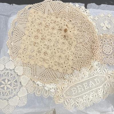 LOT 21: Vintage Doilies and Embroidered Linens