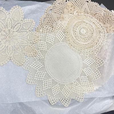 LOT 21: Vintage Doilies and Embroidered Linens