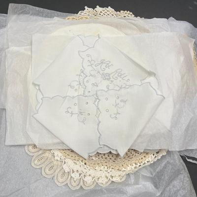 LOT 21: Vintage Doilies and Embroidered Linens