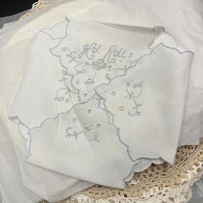 LOT 21: Vintage Doilies and Embroidered Linens