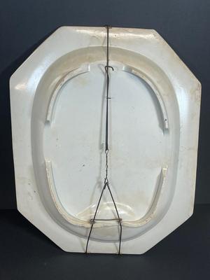 LOT 23: Large Antique / Vintage Rogers Blue and White Serving Platter / Wall Decor