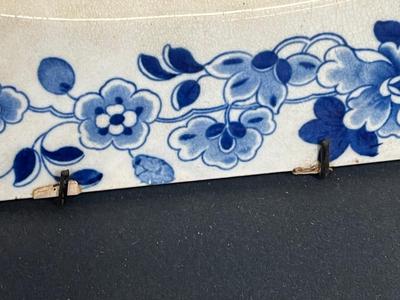 LOT 23: Large Antique / Vintage Rogers Blue and White Serving Platter / Wall Decor