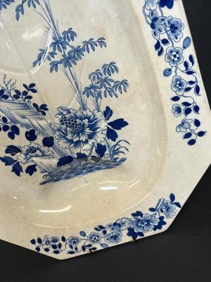 LOT 23: Large Antique / Vintage Rogers Blue and White Serving Platter / Wall Decor