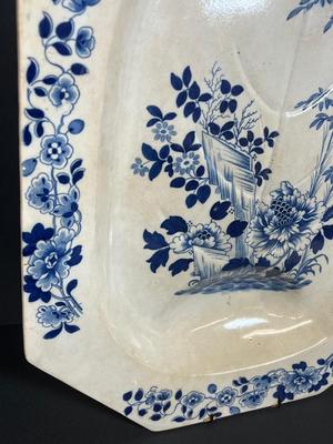 LOT 23: Large Antique / Vintage Rogers Blue and White Serving Platter / Wall Decor