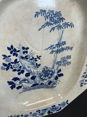 LOT 23: Large Antique / Vintage Rogers Blue and White Serving Platter / Wall Decor