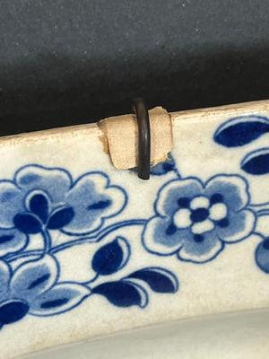 LOT 23: Large Antique / Vintage Rogers Blue and White Serving Platter / Wall Decor