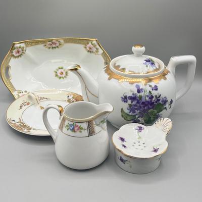 LOT 27: Japanese Ceramic Collection - Teapot, Teabag Strainer and More