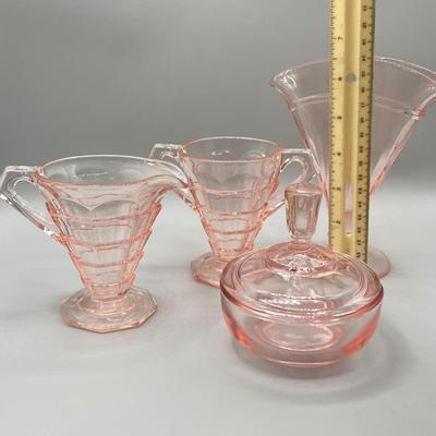 LOT 38: Vintage Pink Depression Glass Collection