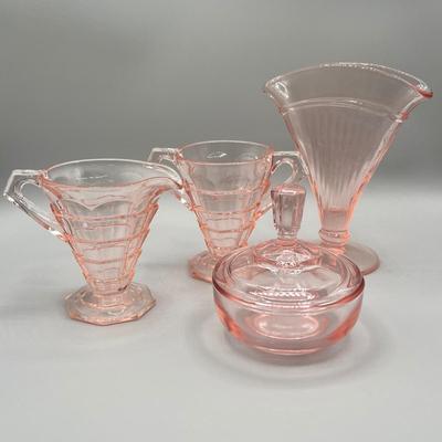 LOT 38: Vintage Pink Depression Glass Collection