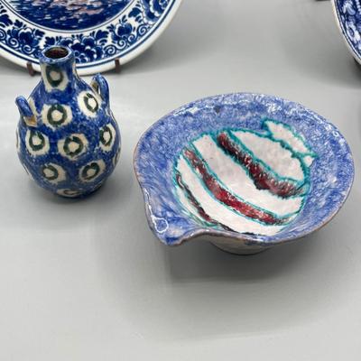 LOT 42: Blue and White Vintage Porcelain Pieces - Delft and More