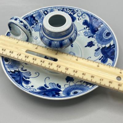 LOT 42: Blue and White Vintage Porcelain Pieces - Delft and More