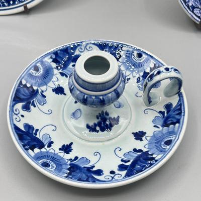 LOT 42: Blue and White Vintage Porcelain Pieces - Delft and More
