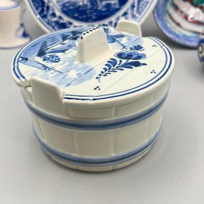 LOT 42: Blue and White Vintage Porcelain Pieces - Delft and More