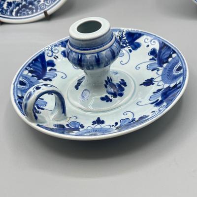 LOT 42: Blue and White Vintage Porcelain Pieces - Delft and More