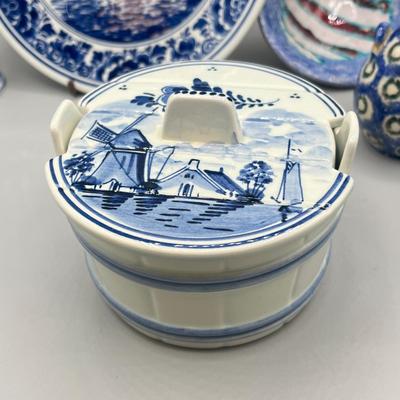 LOT 42: Blue and White Vintage Porcelain Pieces - Delft and More