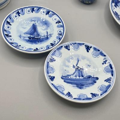 LOT 42: Blue and White Vintage Porcelain Pieces - Delft and More