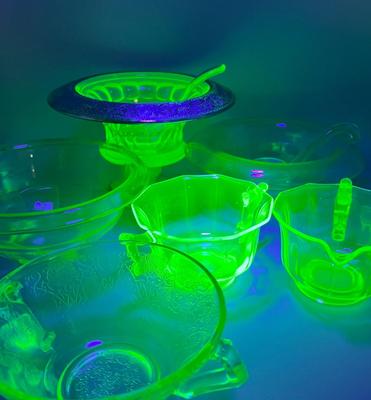 LOT 47: Vintage Uranium Glass Collection
