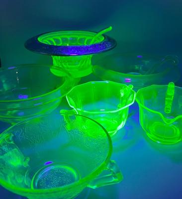 LOT 47: Vintage Uranium Glass Collection