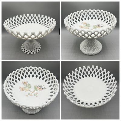 LOT 48: Two Large Milk Glass Dishes