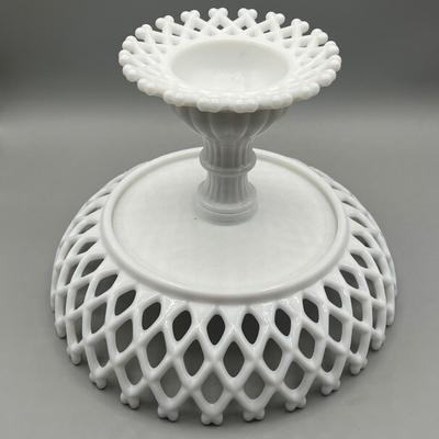 LOT 48: Two Large Milk Glass Dishes