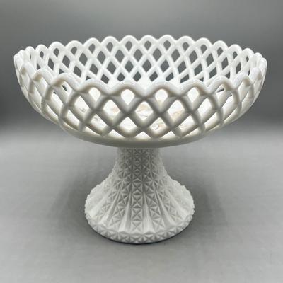 LOT 48: Two Large Milk Glass Dishes