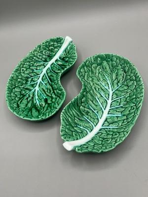 LOT 50: Vintage Cabbage Leaf Serving Dishes