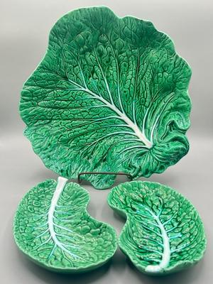 LOT 50: Vintage Cabbage Leaf Serving Dishes
