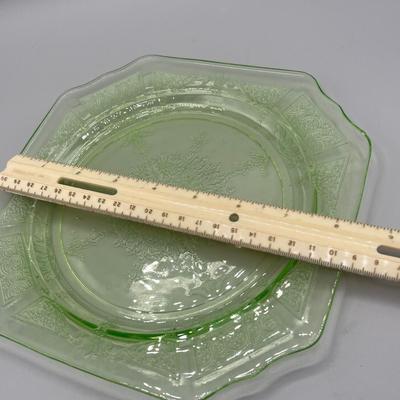 LOT 51: Large Vintage Uranium Glass Bowl and Plates