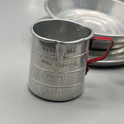 LOT 52: Children's Play Dishes and Utensils - Slag Glass Set Pieces and More