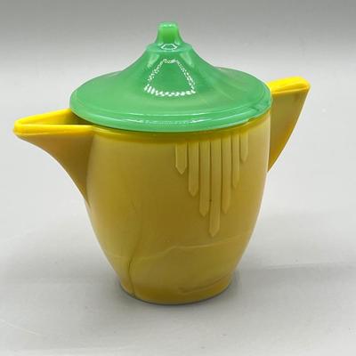 LOT 52: Children's Play Dishes and Utensils - Slag Glass Set Pieces and More