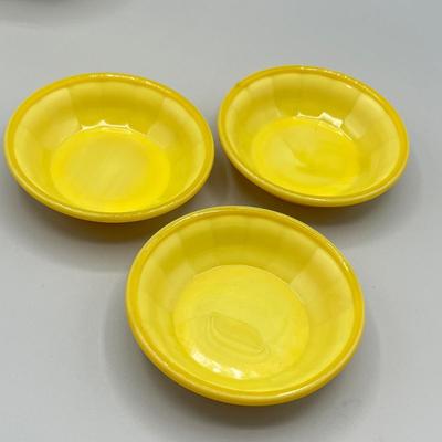 LOT 52: Children's Play Dishes and Utensils - Slag Glass Set Pieces and More