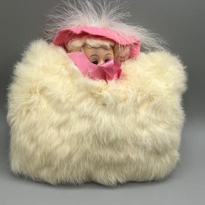 LOT 53: Vintage Doill Collection - Children's Rabbit Fur Muff and More