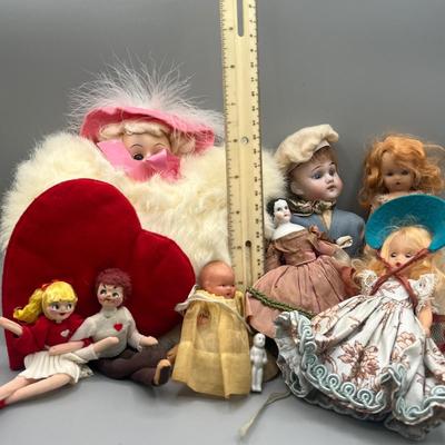 LOT 53: Vintage Doill Collection - Children's Rabbit Fur Muff and More