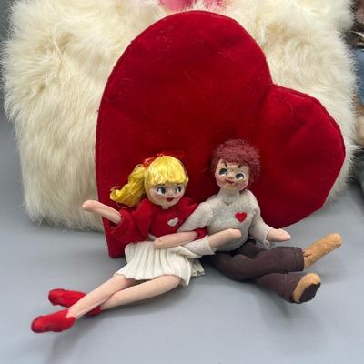 LOT 53: Vintage Doill Collection - Children's Rabbit Fur Muff and More