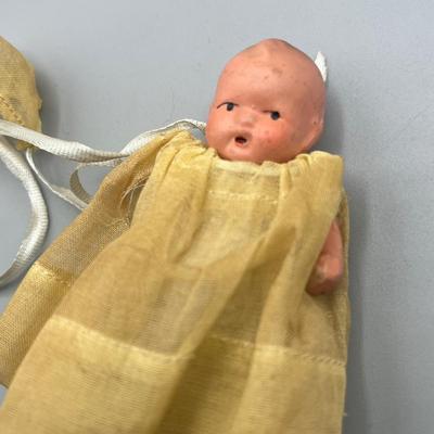 LOT 53: Vintage Doill Collection - Children's Rabbit Fur Muff and More