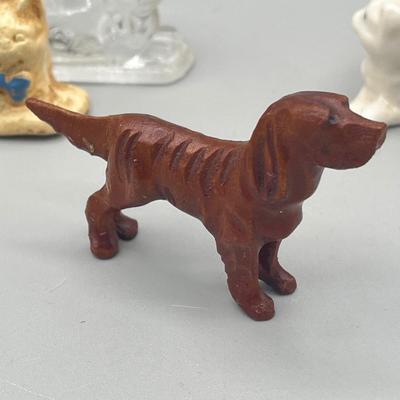 LOT 54: Dog and Cat Collectibles - Pins, Figurines, Antique Mug