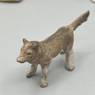 LOT 54: Dog and Cat Collectibles - Pins, Figurines, Antique Mug