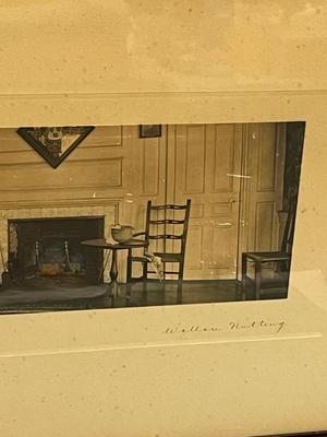 LOT 56: Signed, Framed Wallace Nutting Colored Photograph - Grandmother's China