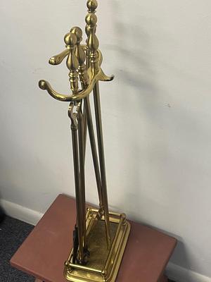 LOT 57: Brass Fireplace Set