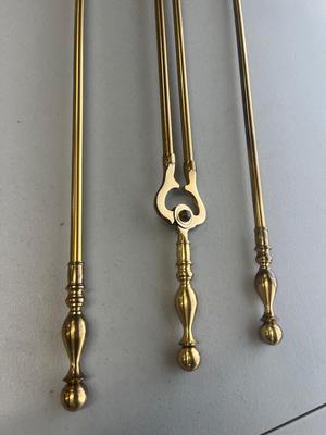 LOT 57: Brass Fireplace Set