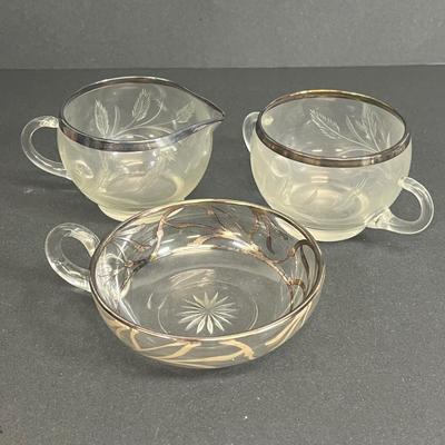 LOT 58: Silverplate, Candlewick Glass, Silver Rimmed Glass and More