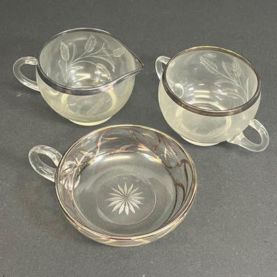 LOT 58: Silverplate, Candlewick Glass, Silver Rimmed Glass and More