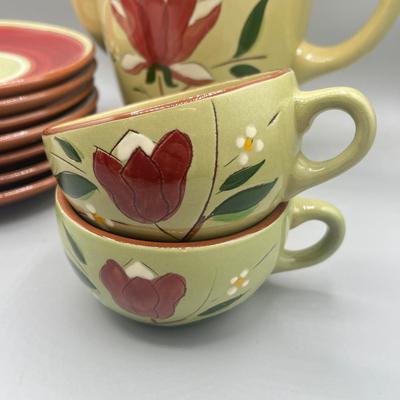 LOT 61: Magnolia Pattern Vintage Stangl Pottery Coffee Pot and More