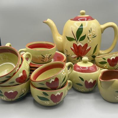 LOT 61: Magnolia Pattern Vintage Stangl Pottery Coffee Pot and More