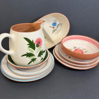 LOT 78: Mixed Patterns - Vintage Stangl Pottery Dishes - Thistle, Blue Daisy, Wild Rose