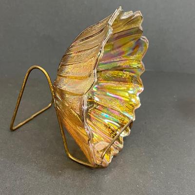 LOT 80: Vintage Carnival Glass Bowl, Ball Jar and Plate Stands