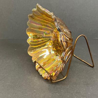 LOT 80: Vintage Carnival Glass Bowl, Ball Jar and Plate Stands