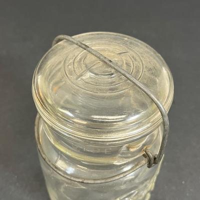 LOT 80: Vintage Carnival Glass Bowl, Ball Jar and Plate Stands