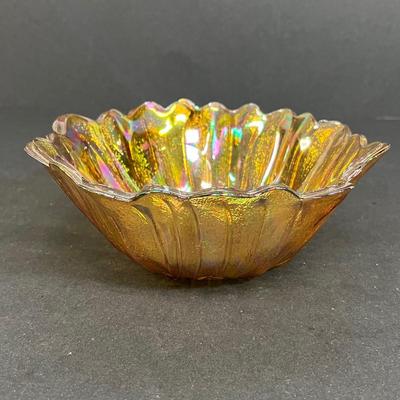 LOT 80: Vintage Carnival Glass Bowl, Ball Jar and Plate Stands