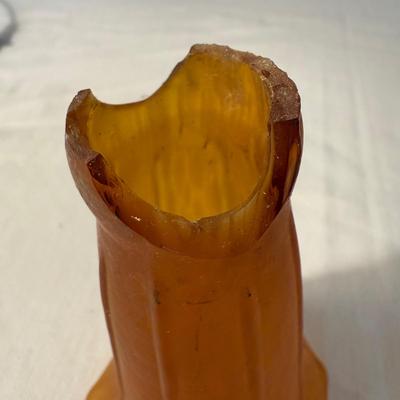 Lily Pad Lamp with Amber Glass Tulip Shade (LR-HS)